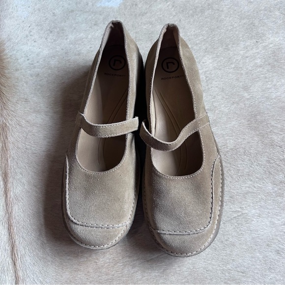 Rockport Mary Jane Style Suede Shoes - Picture 1 of 5